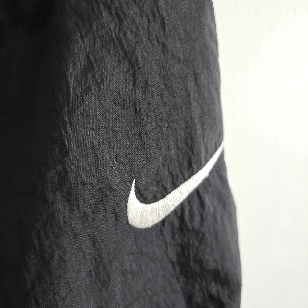 Vintage 90s Nike Boys Windbreaker Track Pants Black White Nylon Xl